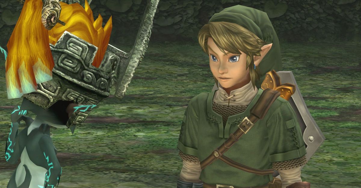 Link talar till Midna i The Legend of Zelda: Twilight Princess HD