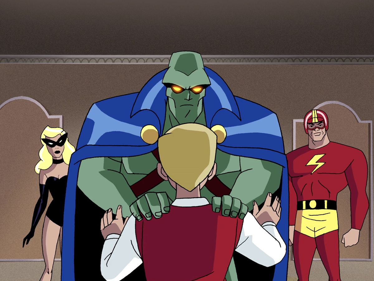 Martian Manhunter uses his telekinetic powers to reveal Ray in Justice League