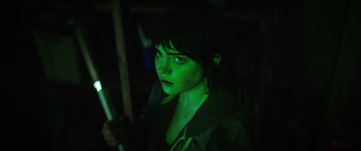 Sophie Thatcher in a green-tinted image from The Boogeyman.