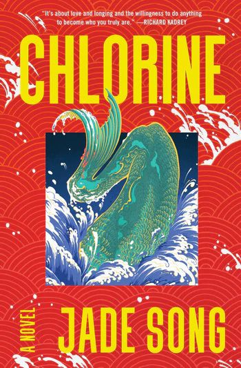 Cover image for Jade Song’s Chlorine, featuring a large fin in the ocean waves.