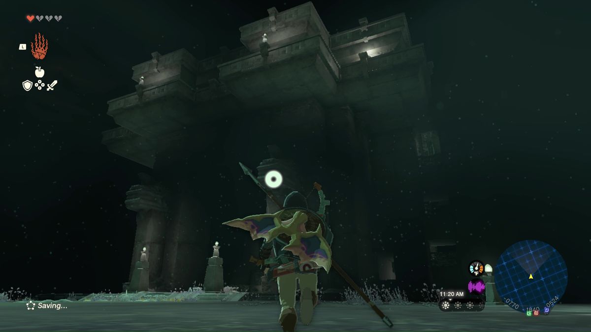 Länk som går mot Great Abandoned Central Mine i The Legend of Zelda: Tears of the Kingdom