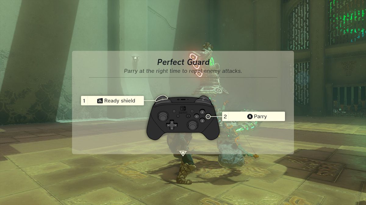 Handledning för Perfect Guard-kontroller i Zelda: Tears of the Kingdom