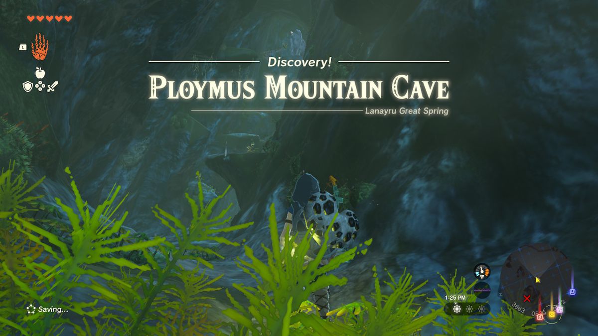 Link går in i Ploymus Mountain Cave i Zelda: Tears of the Kingdom