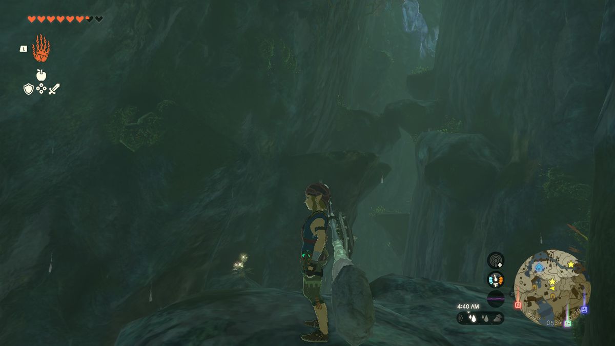 Link står bredvid en stenväg i Zelda: Tears of the Kingdom