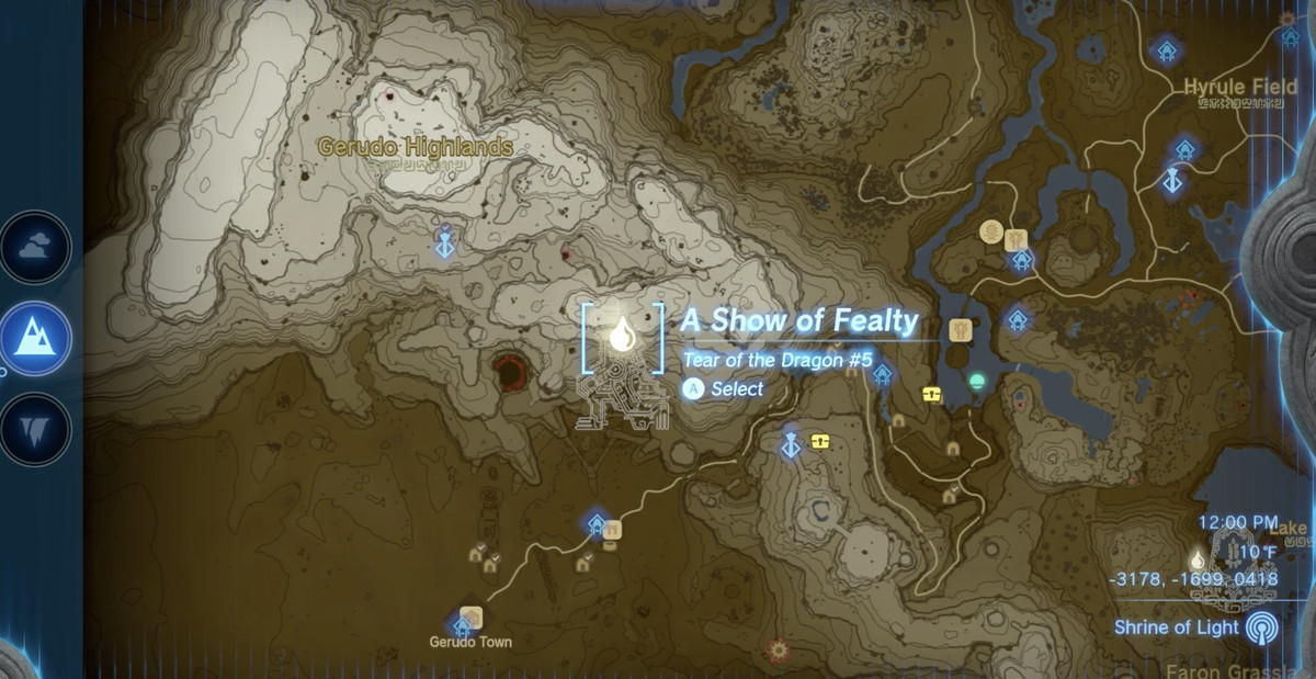 Link står i Dragon Tear-pölen nära Sapphia's Table via The Legend of Zelda: Tears of the Kingdom