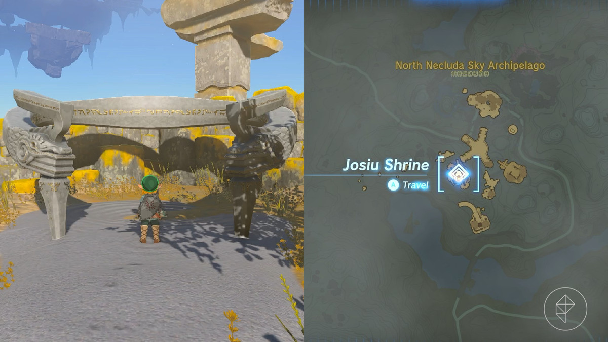 Josiu Shrine plats i The Legend of Zelda: Tears of the Kingdom