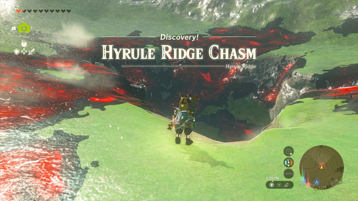 Link steps into the Hyrule Ridge Chasm in Zelda: Tears of the Kingdom