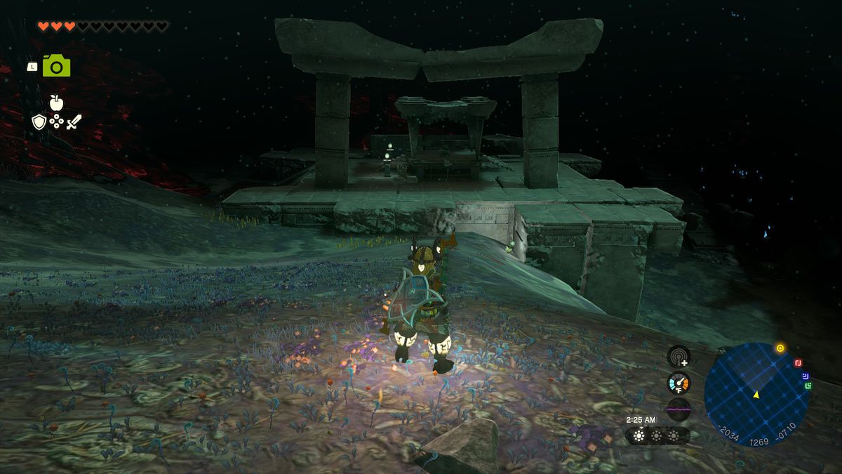 Link approaches the treasure area inside the mines in Zelda: Tears of the Kingdom