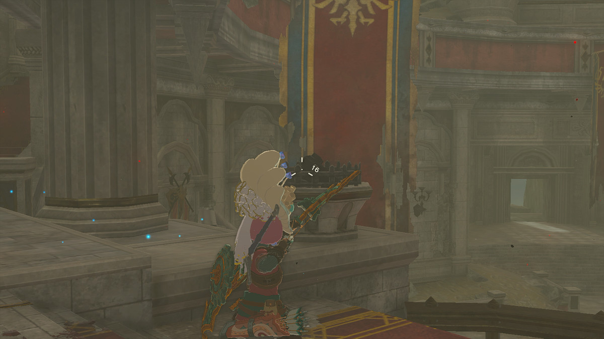 Att skjuta mot en brazier i Zelda: Tears of the Kingdom