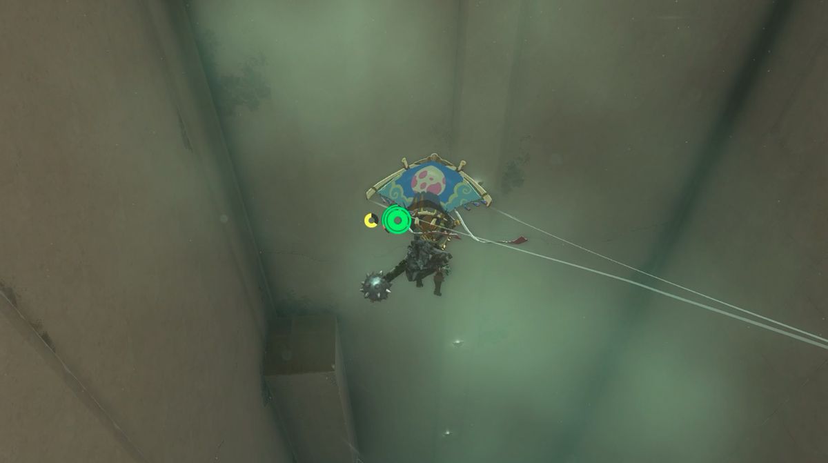 Länka paraglides i Mayak Shrine i Zelda: Tears of the Kingdom