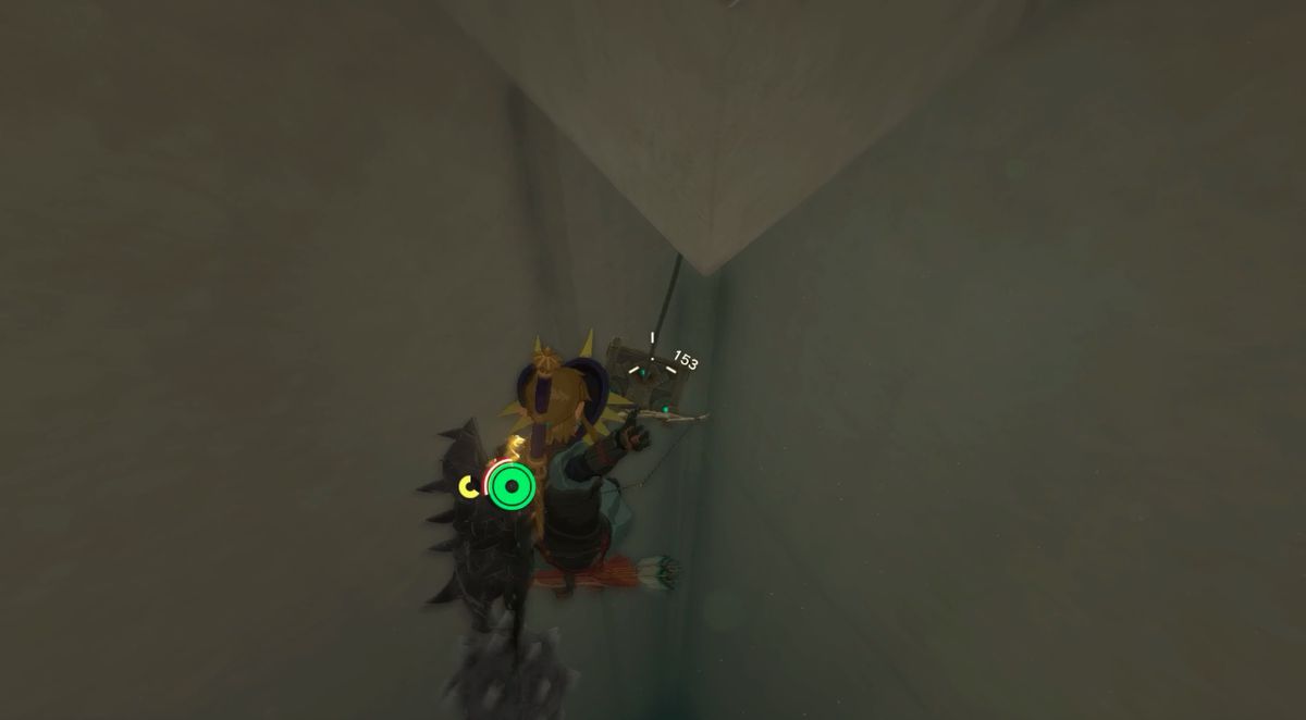 Link träffar en kista med en pil i Zelda: Tears of the Kingdom