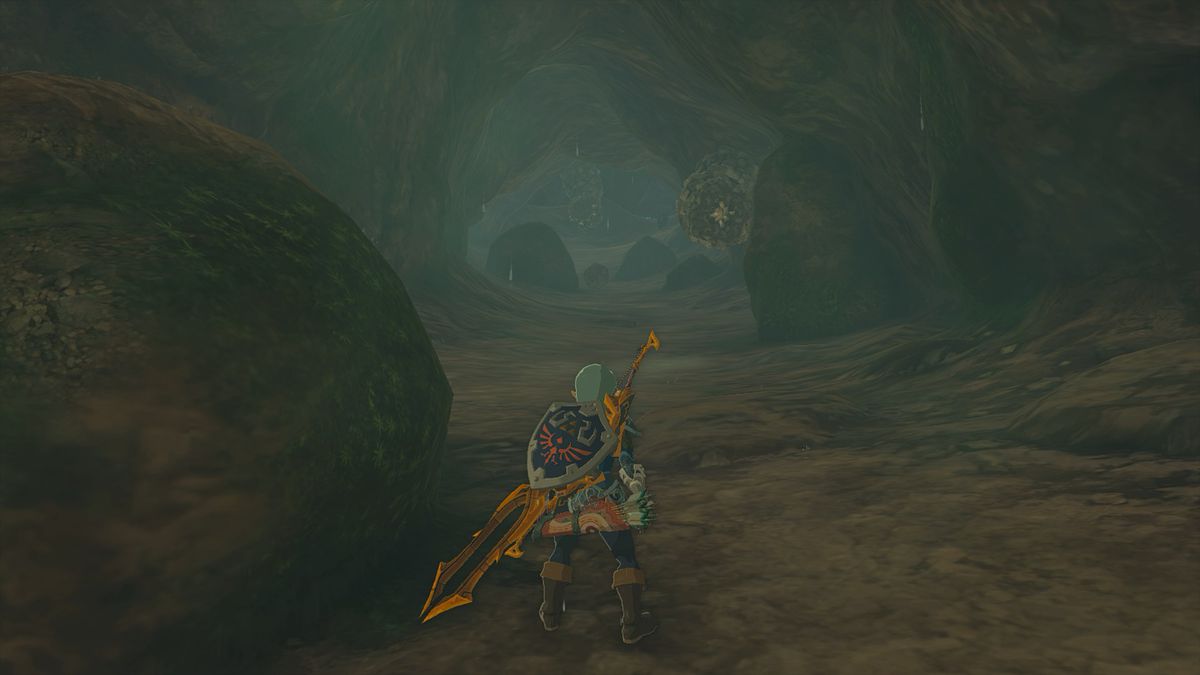 Two Rock Likes hänger från taket i Mount Dunsel Cave på väg till Bamitok Shrine i The Legend of Zelda: Tears of the Kingdom.