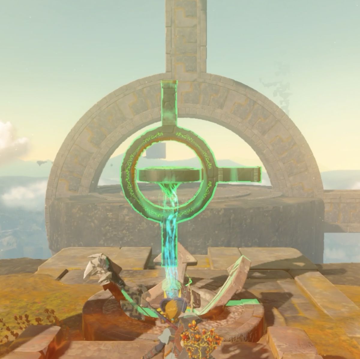 Link löser steg 1 i Jinodok Shrine-pusslet i Zelda: Tears of the Kingdom