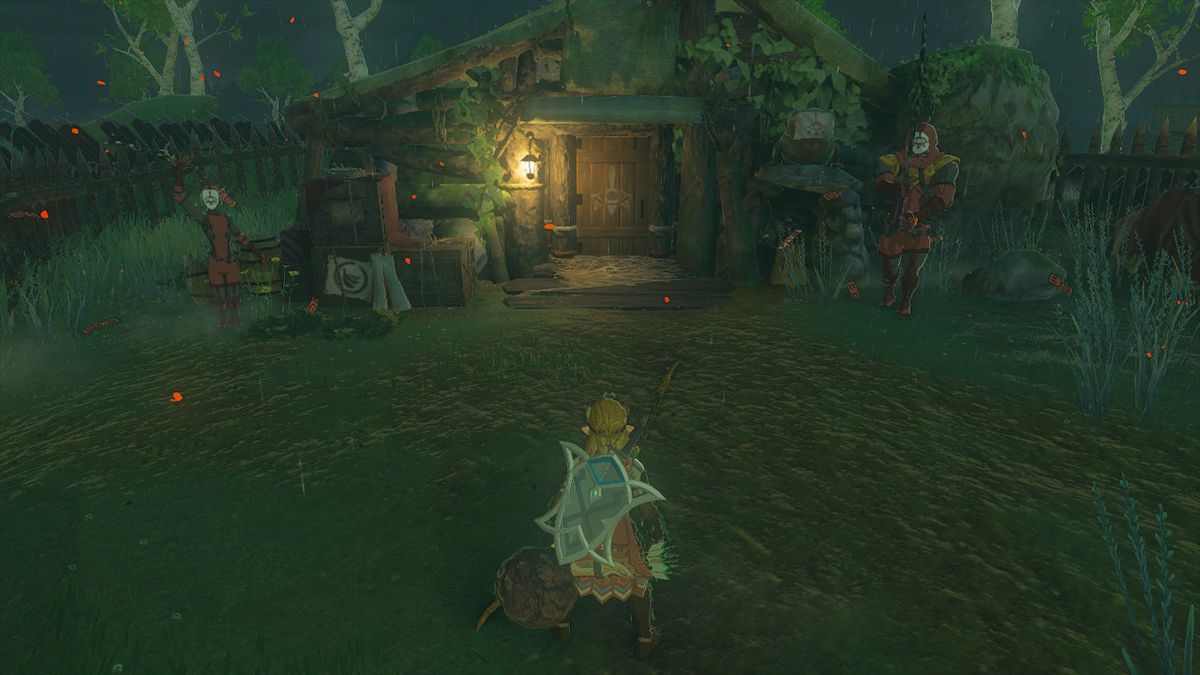 Link står precis framför dörren till gömstället i Zelda: Tears of the Kingdom