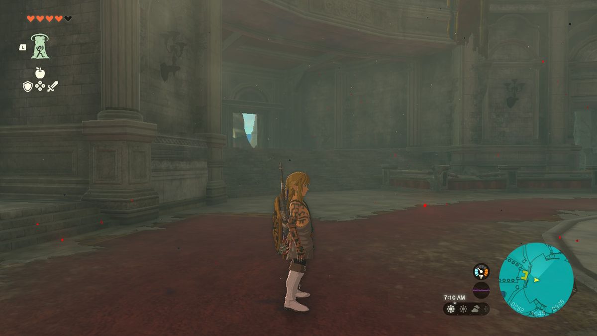 Link står i en helgedom i Zelda Tears of the Kingdom.