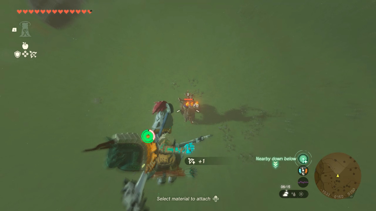 Link slår en Lynel med flera bombpilar samtidigt i Zelda Tears of the Kingdom.