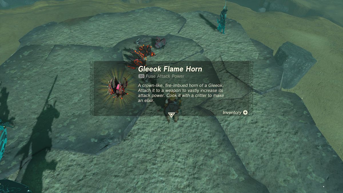 Link ligger på den låga marken död mot ett slagsmål med Flame Gleeok i Tears of the Kingdom.