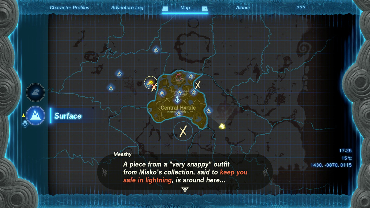 En av Misko Treasure-ledtrådarna läggs till på kartan, med texten: 