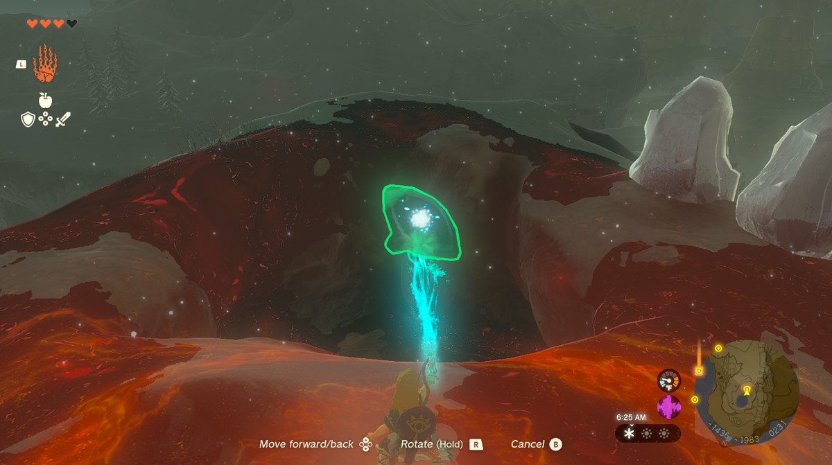 Link släpper en gudinna i djupet i Zelda Tears of the Kingdom.