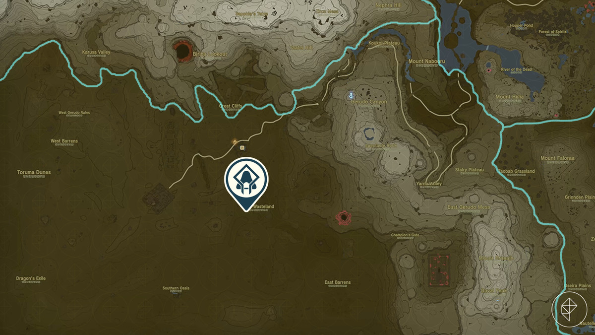 En karta visar platsen för Chichim Shrine i The Legend of Zelda: Tears of the Kingdom