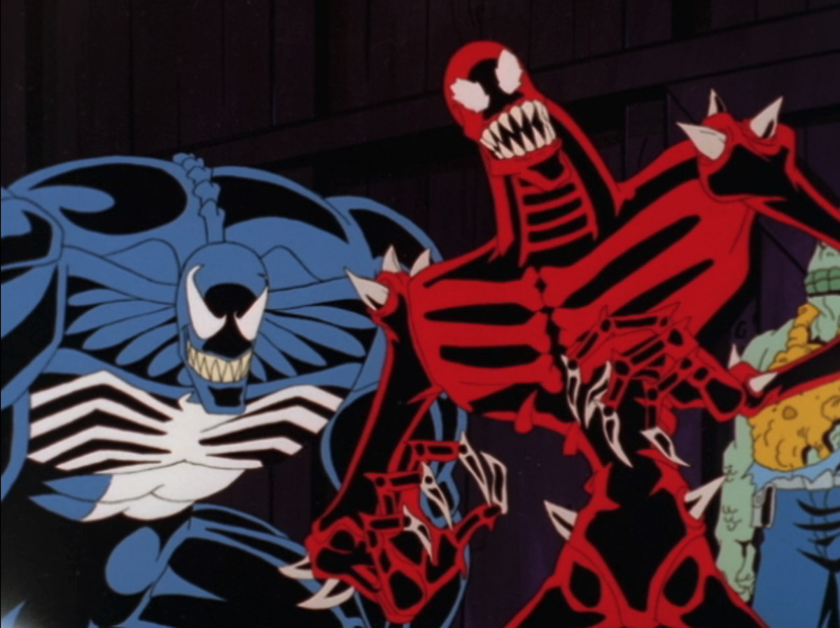 Venom and Carnage som de visas i Spider-Man Unlimited