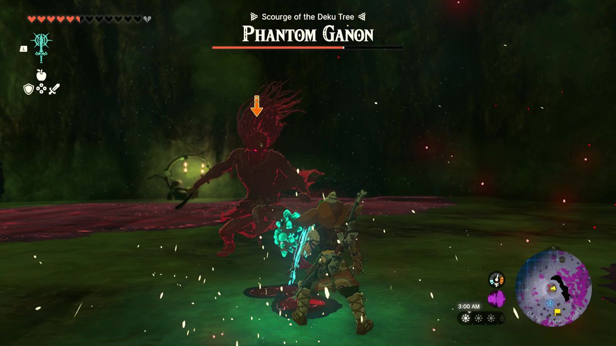 Phantom Ganon avancerar på Link i Zelda: Tears of the Kingdom