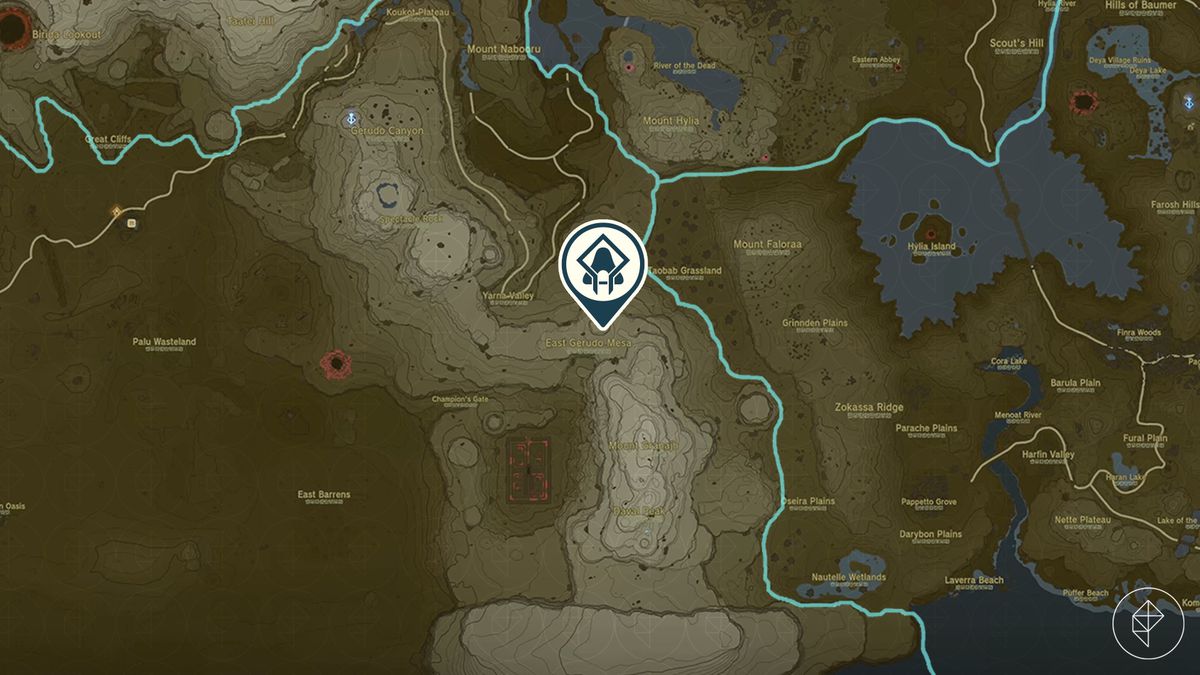 Kitawak Shrine plats på Zelda: TOTK kartan
