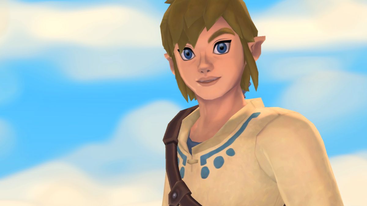A closeup of Link from The Legend of Zelda: Skyward Sword