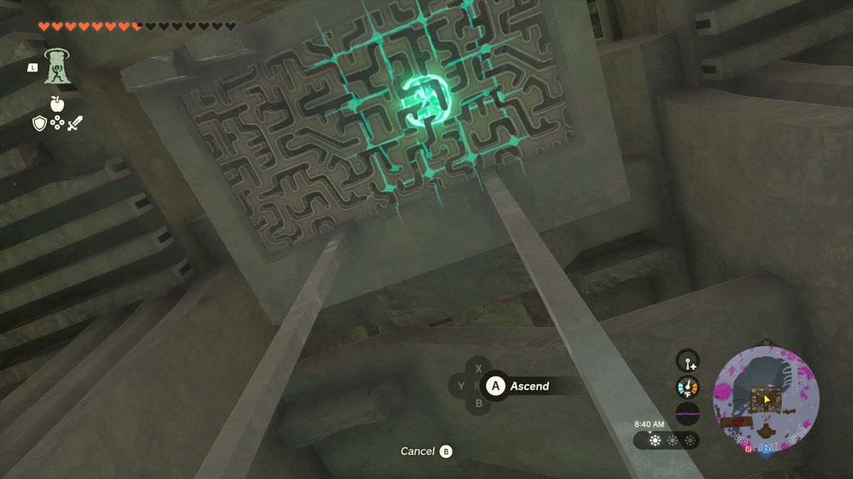 An Ascend point, green, marked on a grate in the robot factory made by Mineru