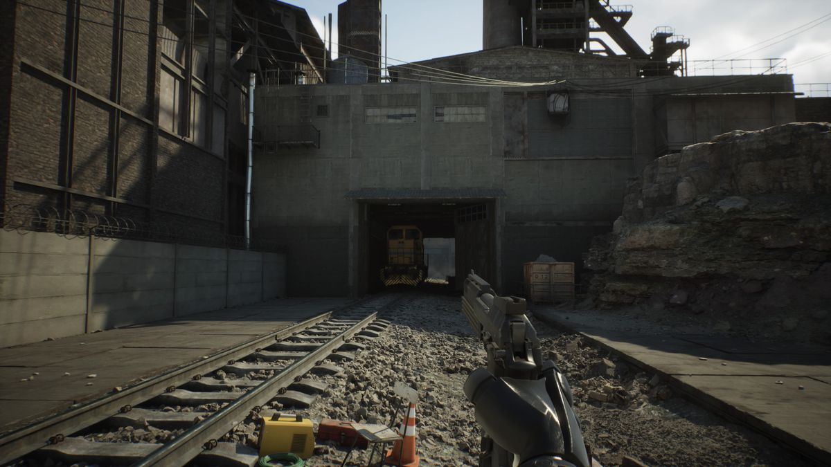 En skärmdump av loket som leder till det hemliga PCB-området i Steel Mill i RoboCop: Rogue City