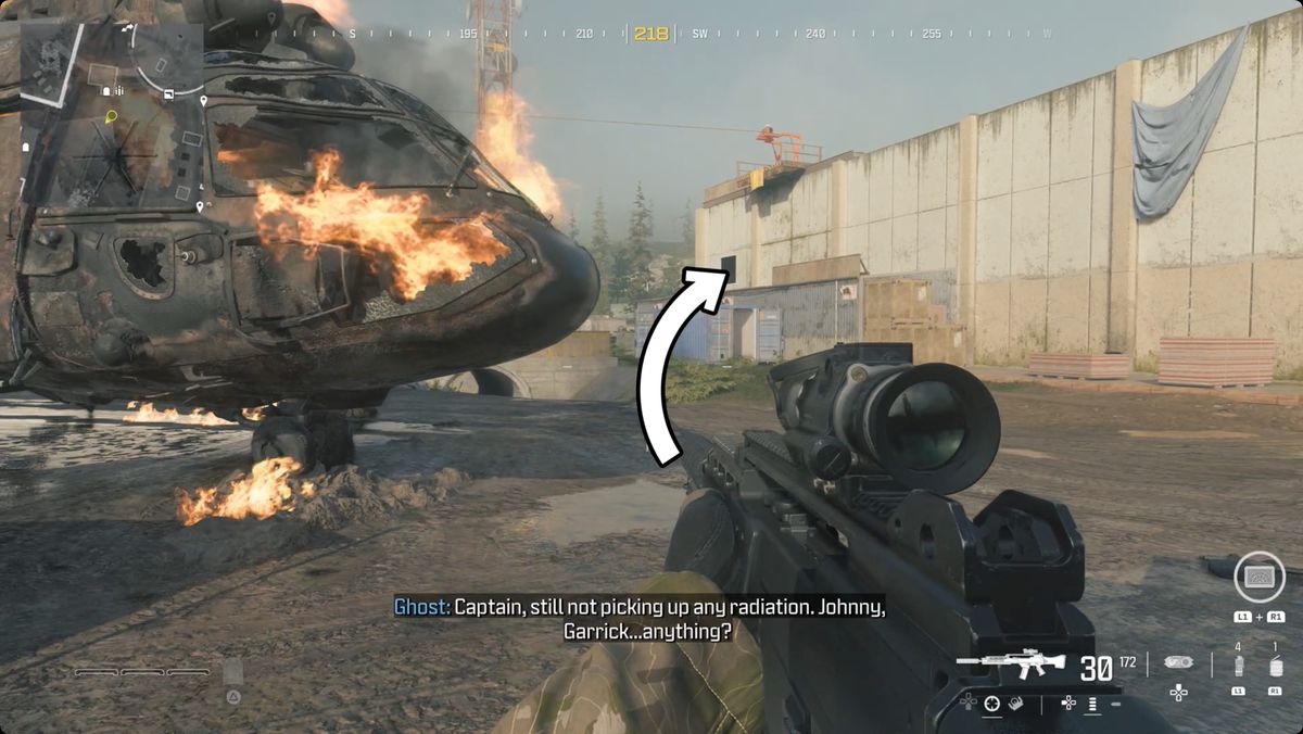 Call of Duty: Modern Warfare 3-skärmdump med platsen för Incendiary Sakin MG38 markerad.