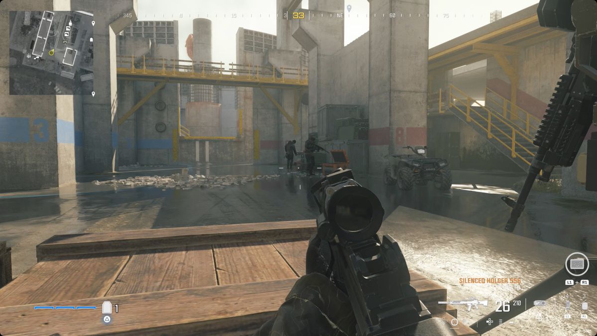 Call of Duty: Modern Warfare 3-skärmdump med platsen för Incendiary Haymaker markerad.
