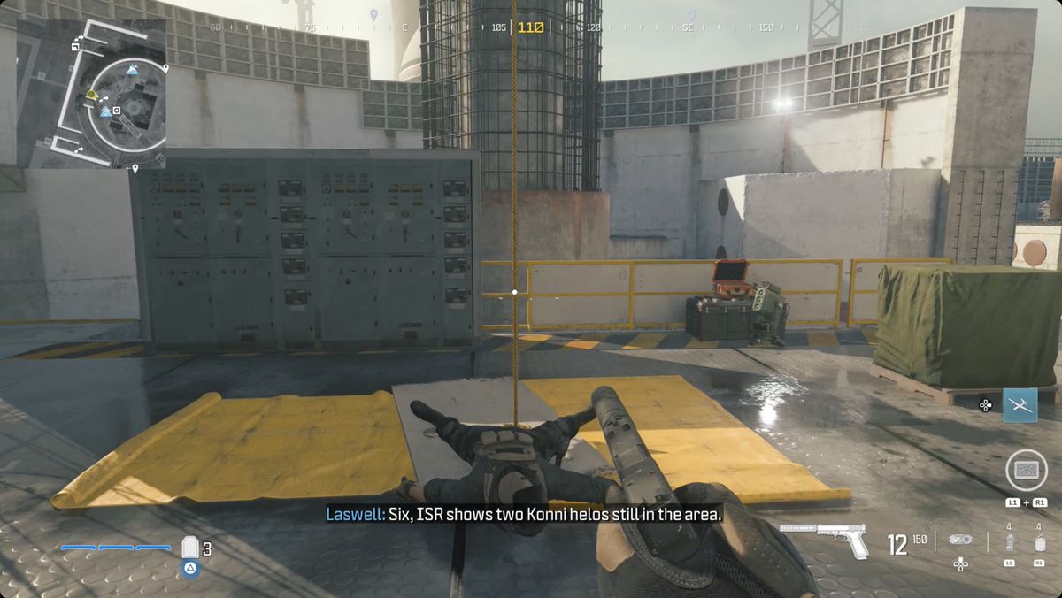 Call of Duty: Modern Warfare 3 skärmdump med Heartbeat Sensor-platsen markerad.