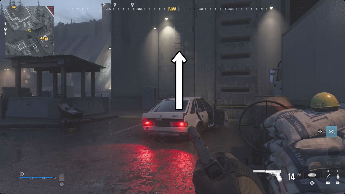 Call of Duty: Modern Warfare 3-skärmdump med Silenced M16-platsen markerad.
