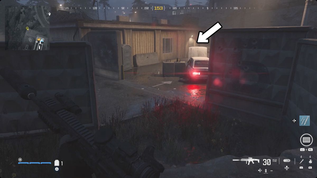 Call of Duty: Modern Warfare 3-skärmdump med platsen för Incendiary RAAL MG markerad.