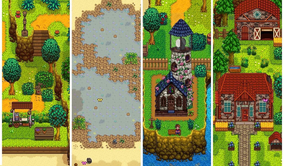 Fourth seasons in Stardew Valley reimagined by the East Scarp mod.