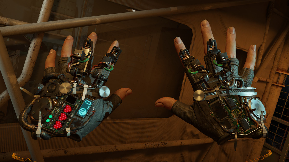 The gravity gloves worn by Alyx look futuristic, but hacked together