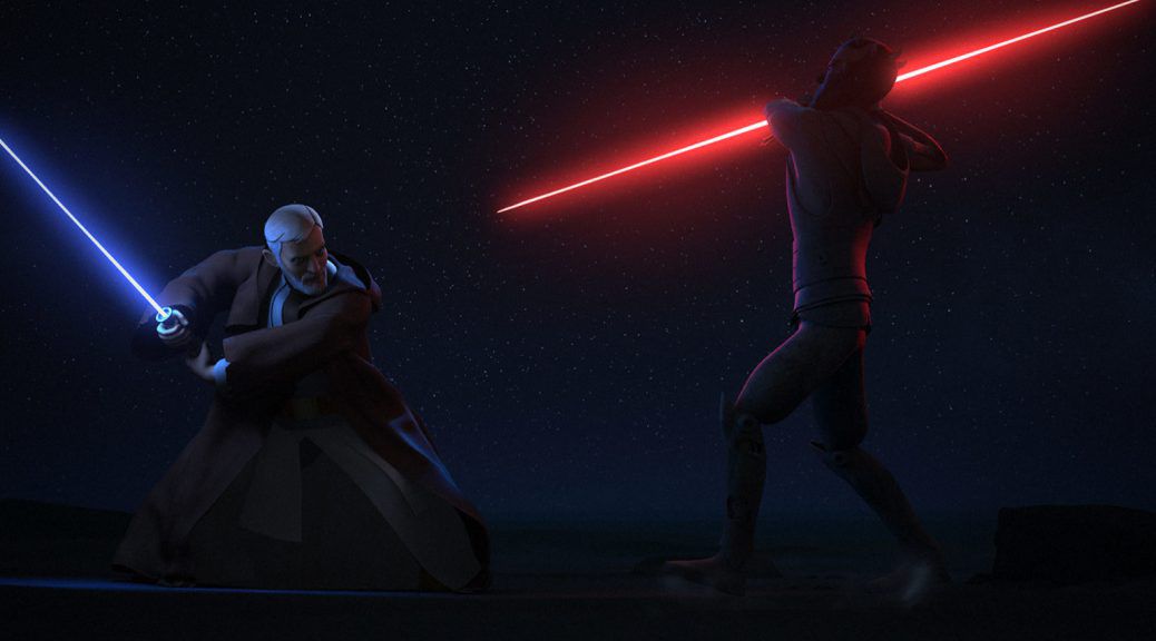 darth maul vs obi wan lightaber duell star wars rebeller