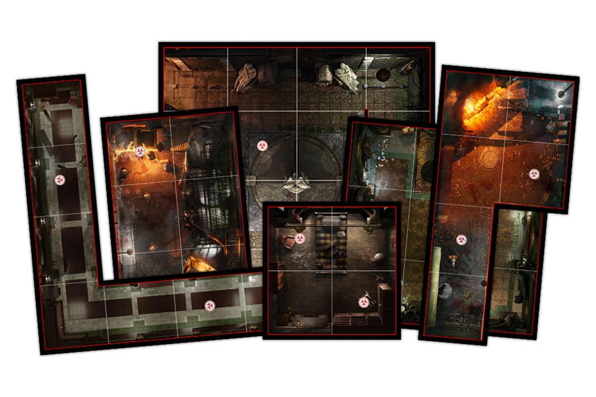 Kakel som visar korridorer och områden i den bekanta klocktornsmiljön från Resident Evil 3.