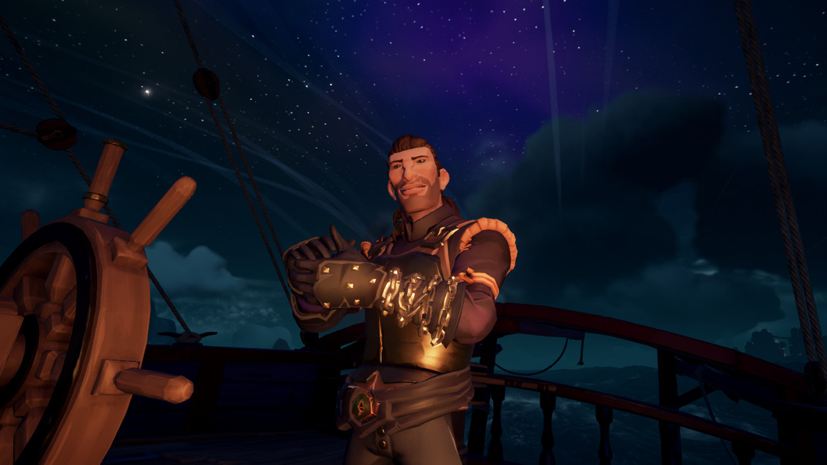 En piratkapten tar roret i Sea of ​​Thieves