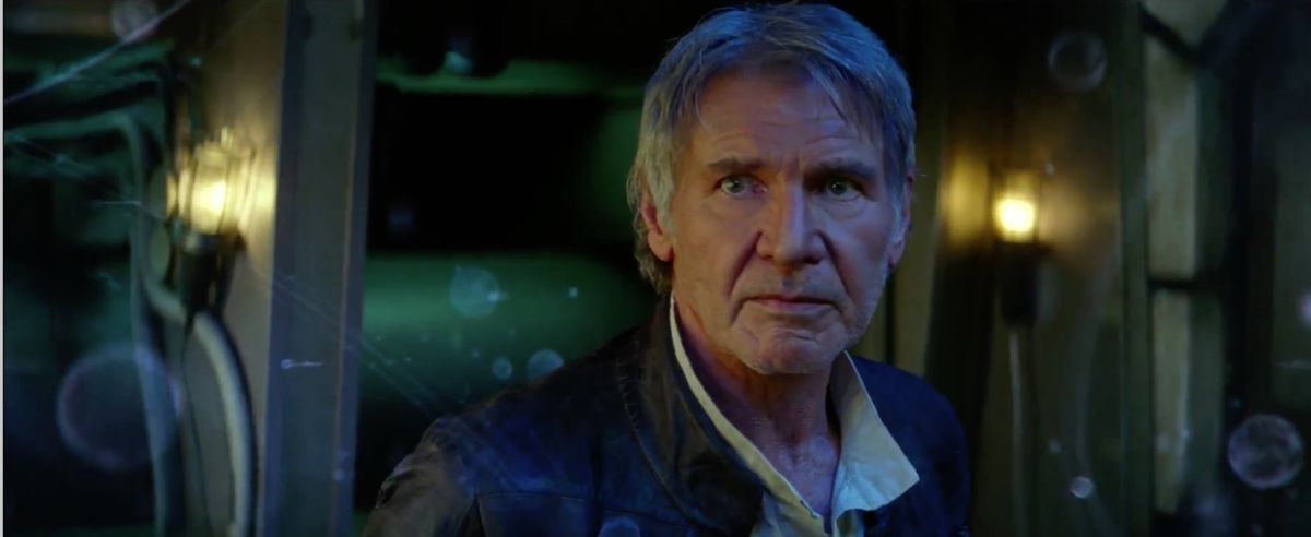 gammal han solo i Star Wars: The Force Awakens