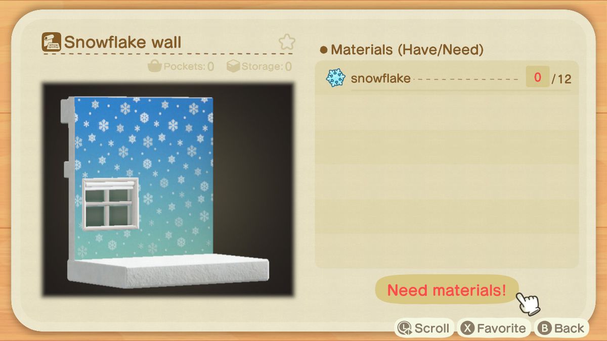 Ett Animal Crossing-recept för en Snowflake Wall