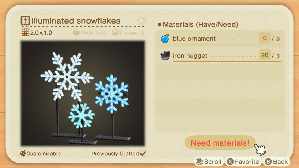 Ett Animal Crossing-recept för upplysta snöflingor