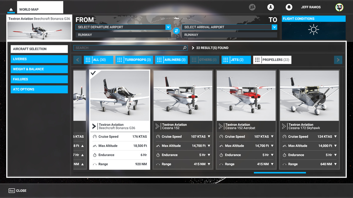 Propellerplan i Microsoft Flight Simulator