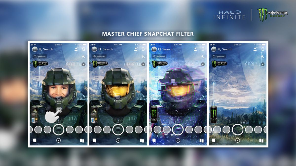 Snapchat-filter som förvandlar användaren till Master Chief