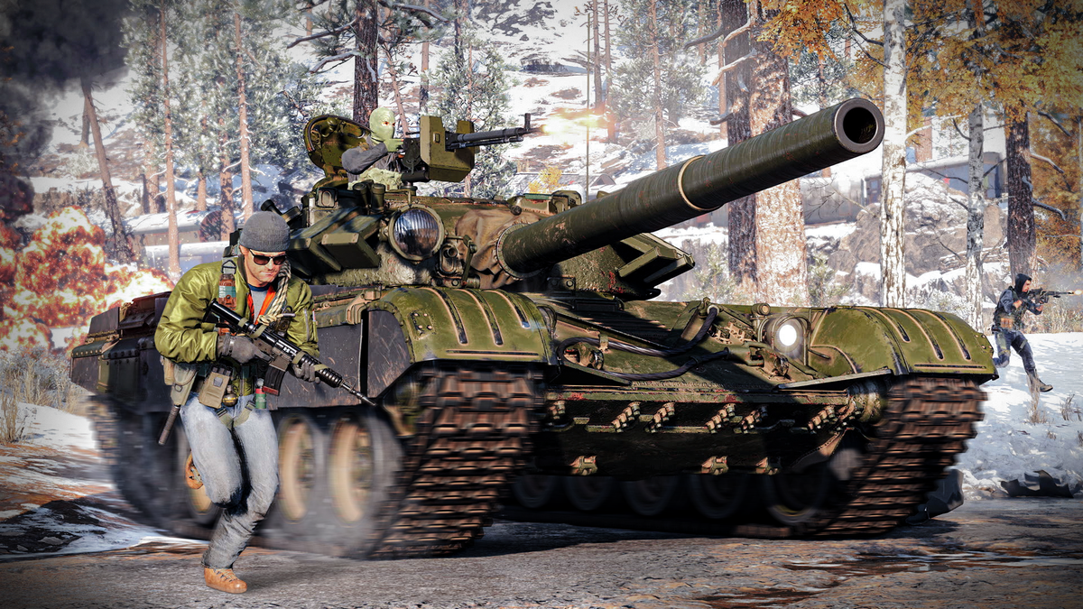Call of Duty: Black Ops Cold War-spelare som går bredvid en tank