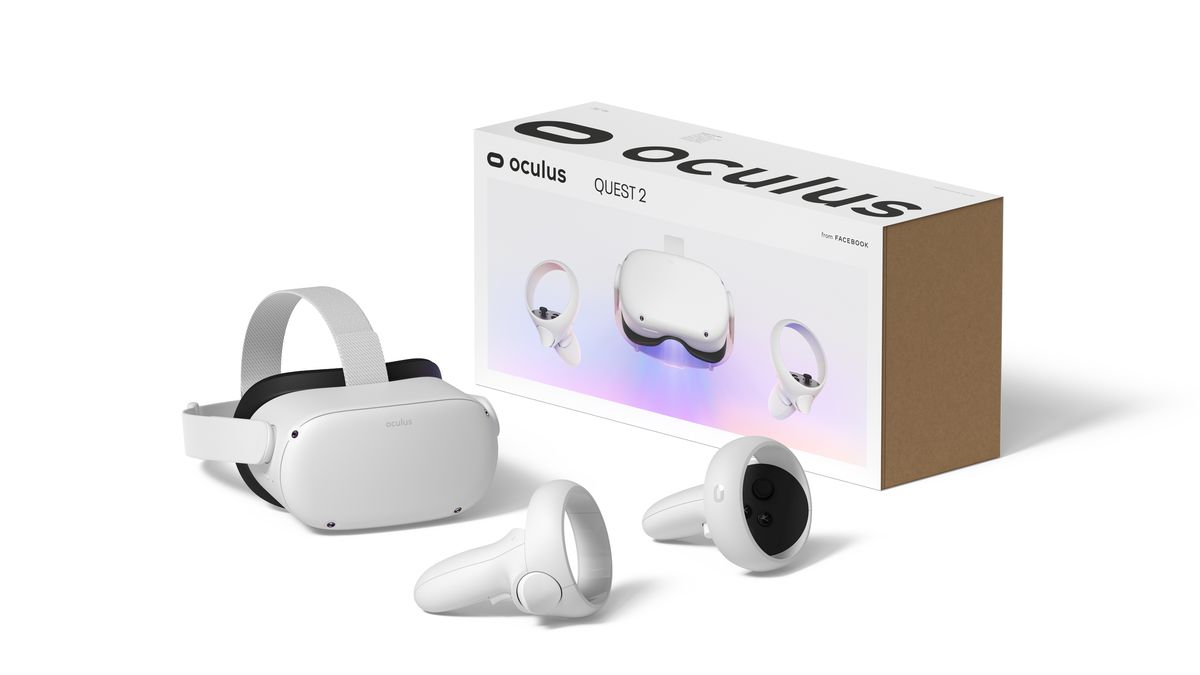 Oculus Quest 2 bredvid detaljhandelspaketet