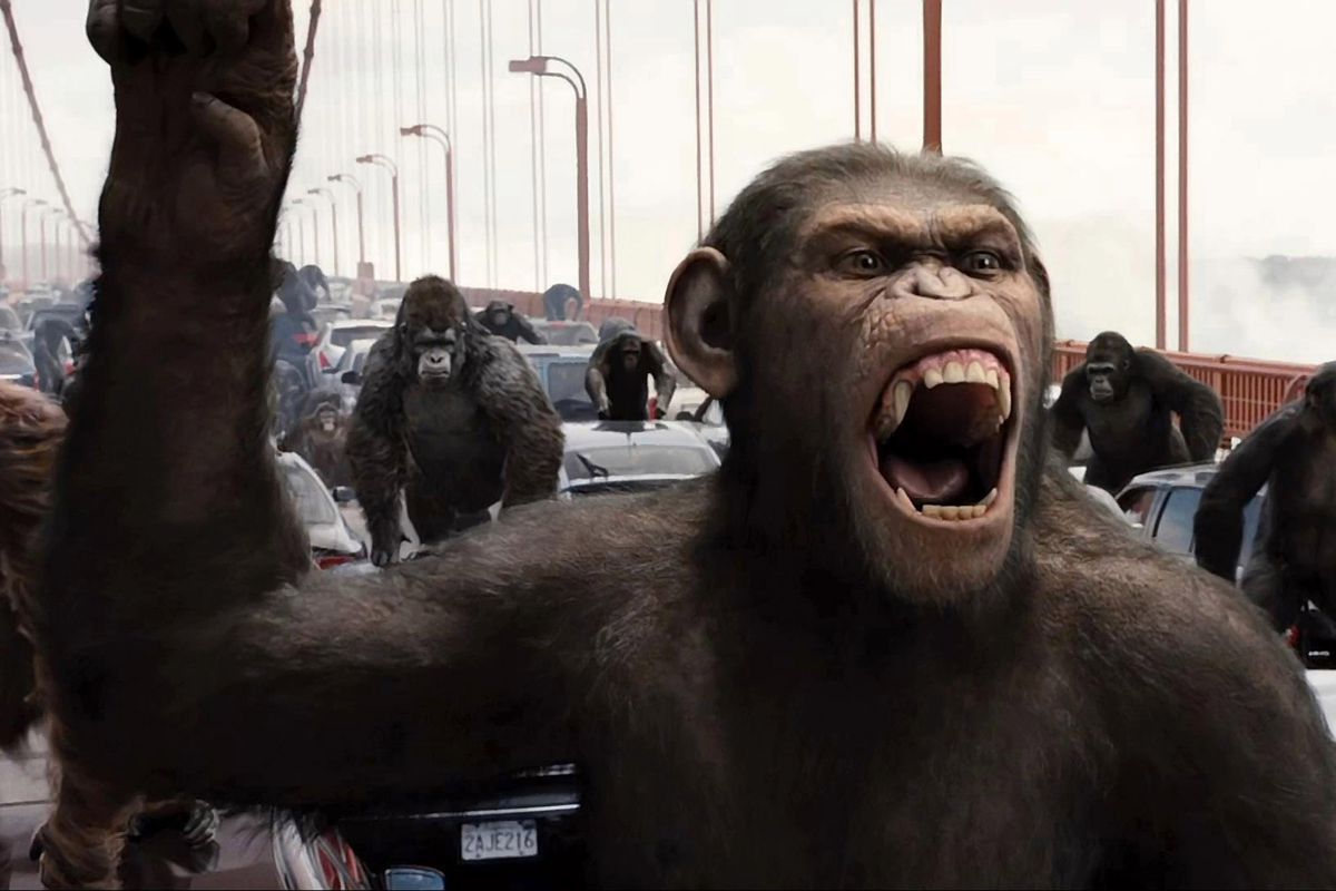 Ett apiuppror från CGI under 2011's Rise of the Planet of the Apes