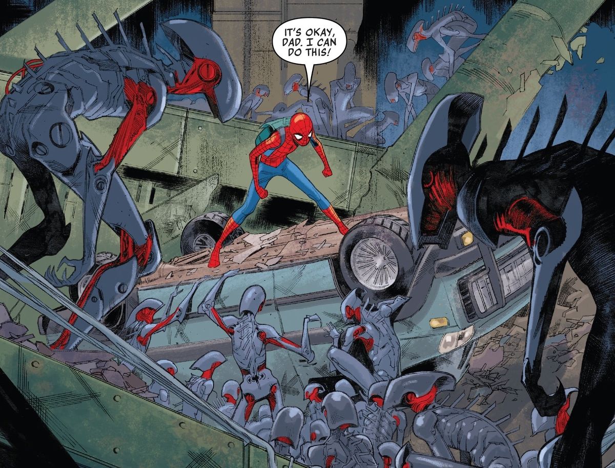 Spider-Man bekämpar Cadaverous 'minions i Spider-Man # 4, Marvel Comics (2020). 