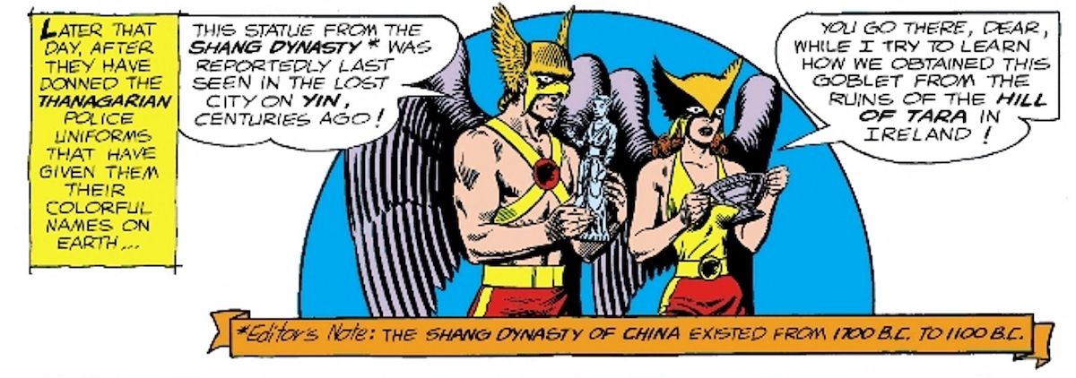 Hawkman och Hawkgirl tar på sig sina Thanagarian-uniformer och stjärna för att lösa ett arkeologiskt mysterium. 